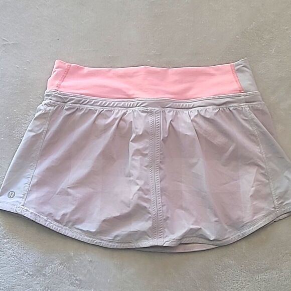 Lululemon Size 6 Gray Pink Run Speed Skort Built In Shorts Active Athleisure - Picture 12 of 16